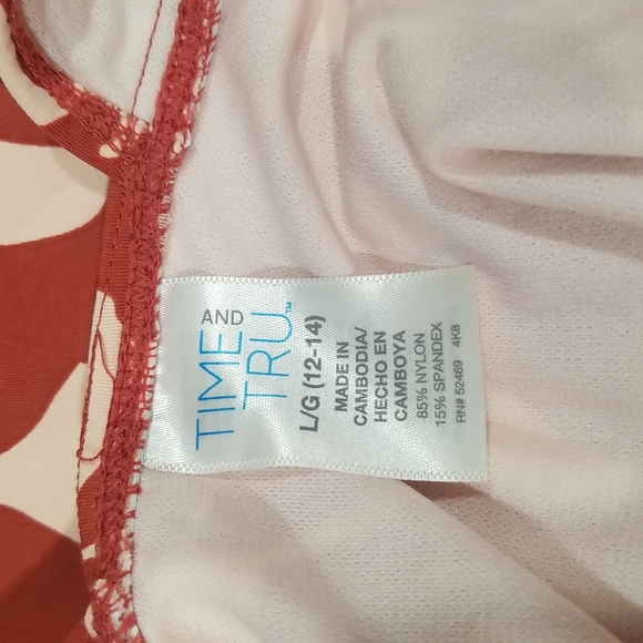 Time and Tru Halter Floral Print One Piece Bathing Suit.  Size L - Picture 12 of 14